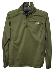 The North Face Womens Size Large Tech Glacier 1/4 Zip Green Fleece Pullover