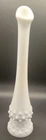 Vintage Fenton Milk Glass Hobnail Footed Swung Bud Vase 11.25” White