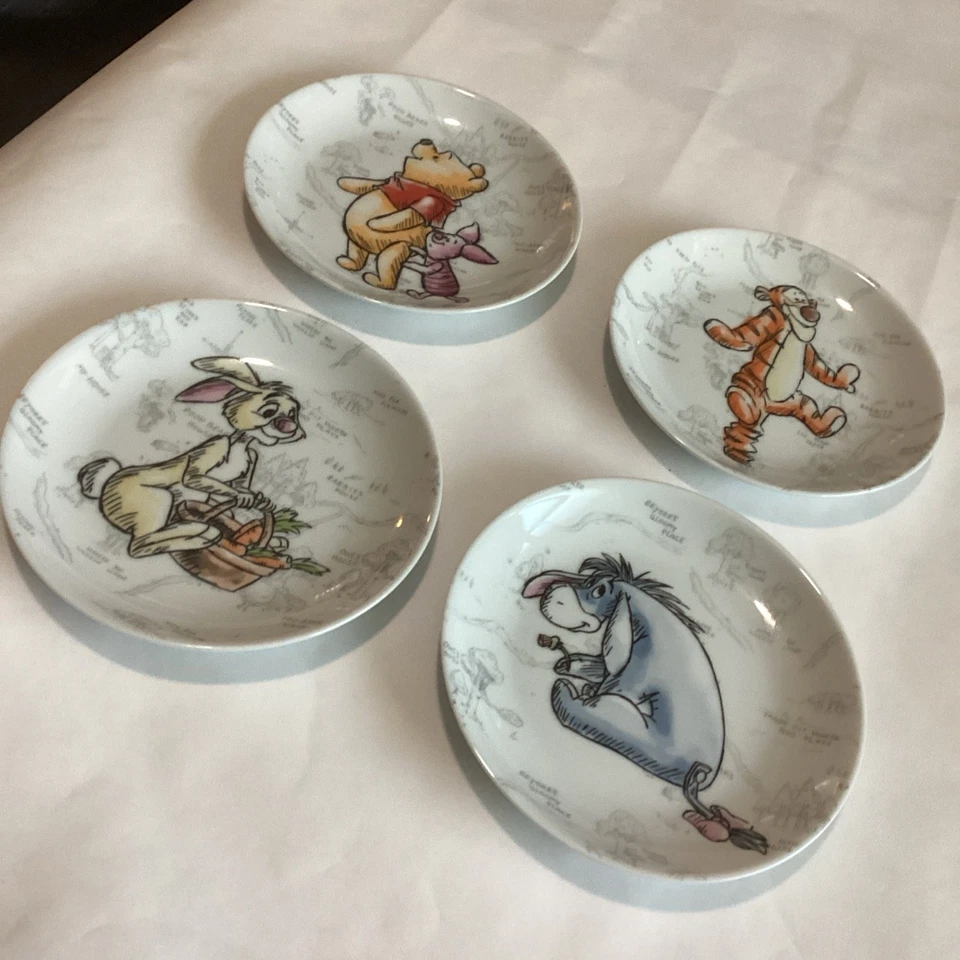 Disney Winnie The Pooh & Friends Appetizer Dessert Plates Set Of 4 Whimsical New - Image 2 of 4