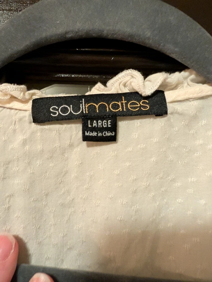 Женская большая кремовая блузка с оборками Soulmates со сборками на талии и манжетах богемное платье - Изображение 4 из 4