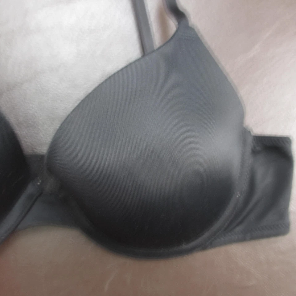Victoria's Secret ROSA Sujetador Mujer 36A Negro Con Aros Acolchado Camiseta Gancho Ojo Foto 4 de 4