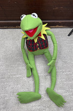 Muppets Jim Henson 24" Kermit The Frog Plaid Vest Vintage Plush Bowtie