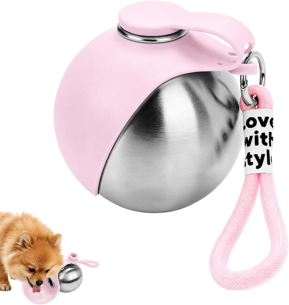 Tragbare Trinkflasche Hunde 285Ml Pink Hundetrinkflasche Edelstahl Faltbar,2 In-image