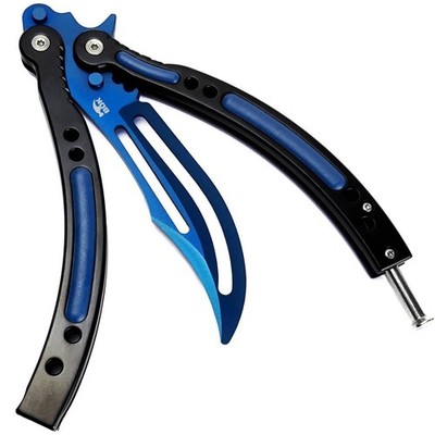 BLUE STEEL Legales stumpfes Training Messer Butterfly Trainer Übung Übungsmesser