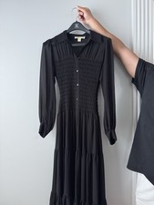 Michael Kors Smocked Georgette Shirtdress