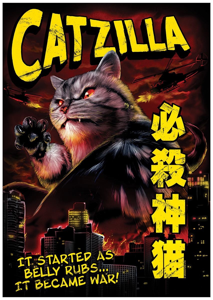 Laminated Catzilla Mini Poster