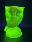 Rare Vaseline Uranium Glass Murano Alfredo Barbini Owl On Stand
