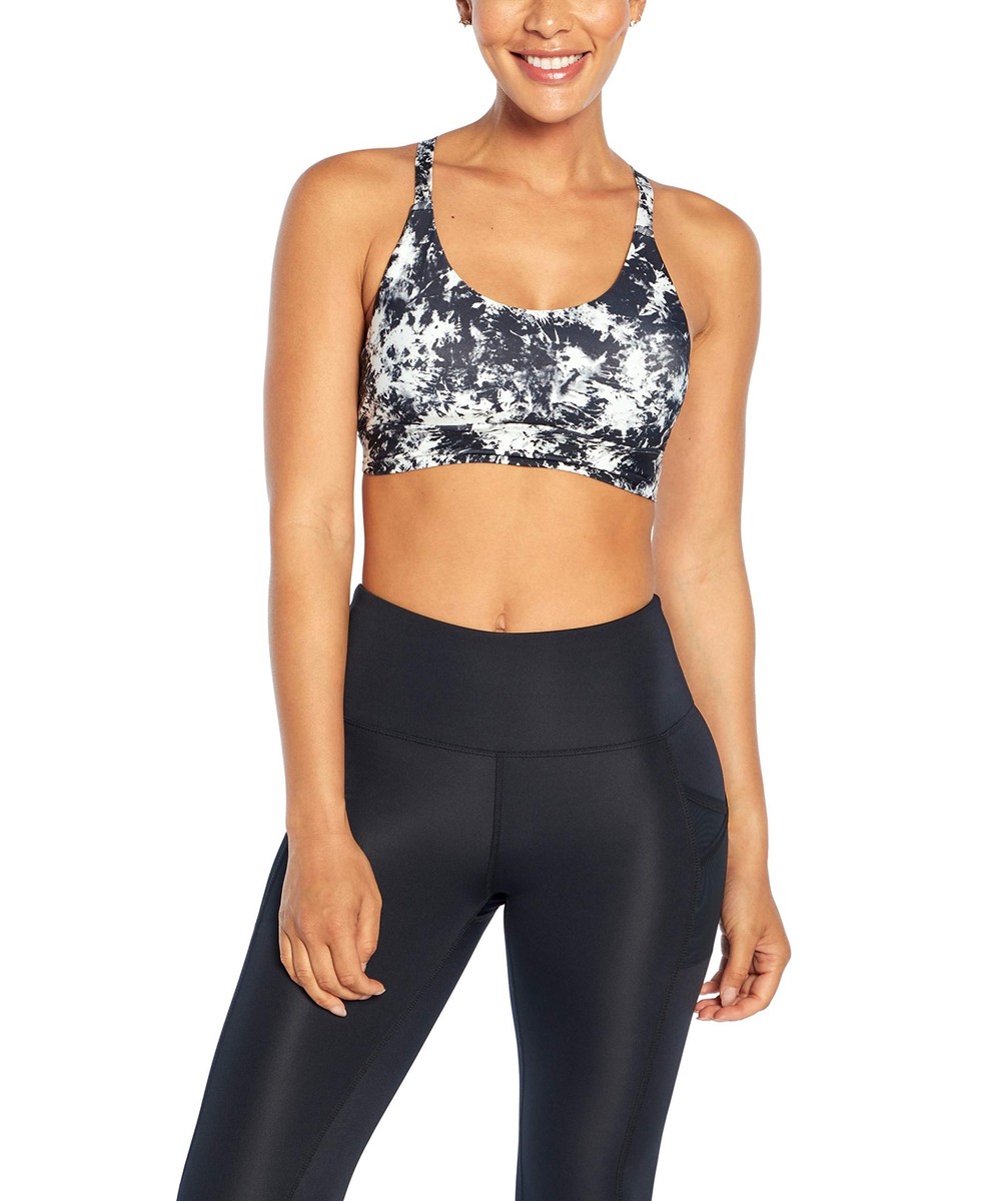 Marika Women's Kai Low Impact Sports Bra, Tie Dye Punch Black