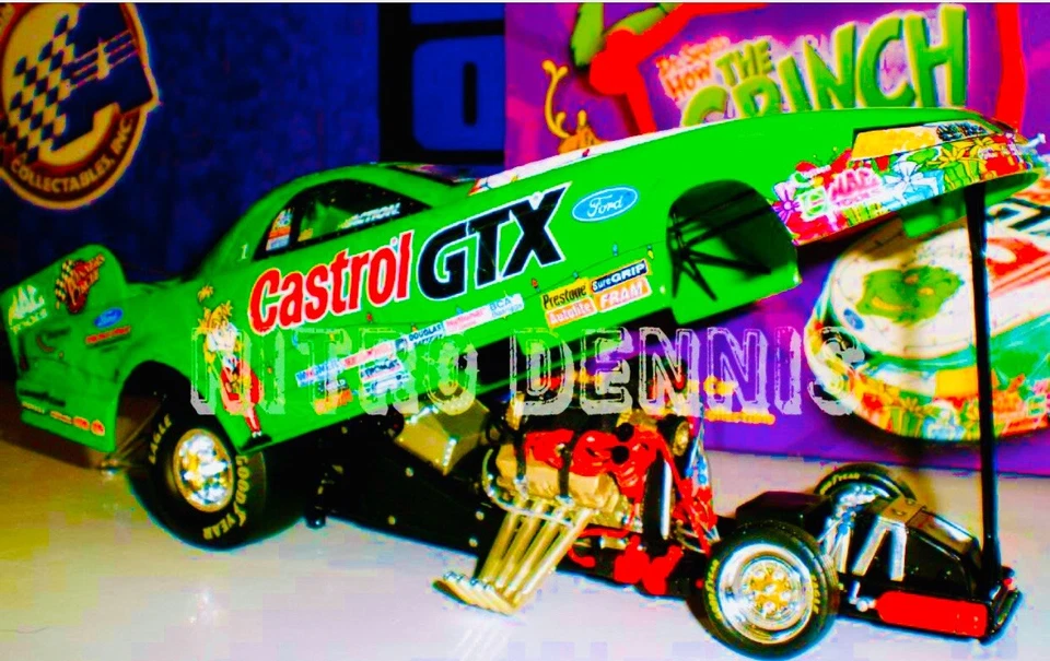 NHRA JOHN FORCE 1:24 Diecast CHRISTMAS GRINCH Funny Car NITRO DENNIS Action - Image 3 of 4