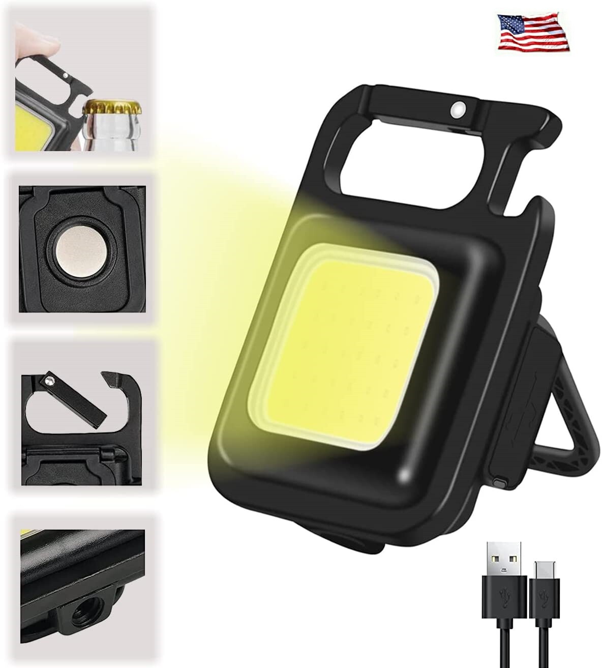 BORUiT V10 LED Keychain EDC Flashlight Type-C Rechargeable V3 Torch Work Light - Picture 44 of 44