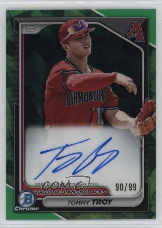 2024 Bowman Sapphire Edition Chrome Prospects Green /99 Tommy Troy #BSPA-TT Auto