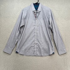 Ted Baker Shirt Mens XL / 5 Alibon Button Up Blue Long Sleeve Office Stretch