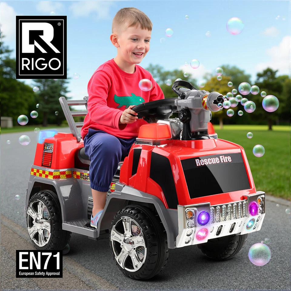 Rigo Kids Ride On Car Electric Toys Cars Fire Engine Fighting Truck
