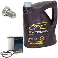MotoröL Set 5W-40 5 Liter + ÖLfilter SH 4796 L + Schraube FüR Audi Seat Skoda VW