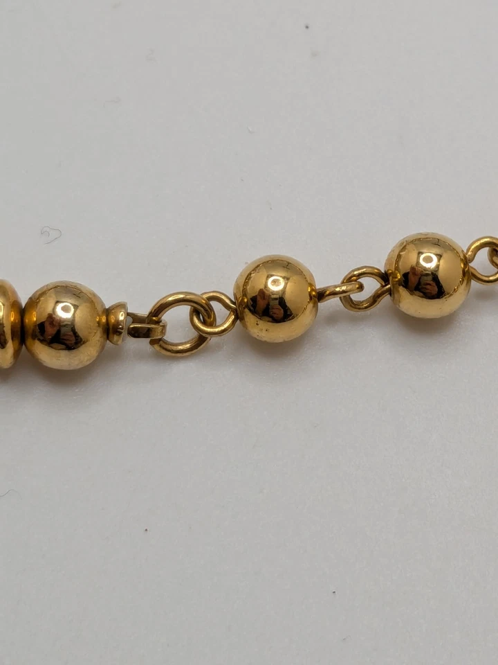 Gargantilla collar cierre gancho cuentas tono dorado Liz Claiborne vintage años 80 18,5 " Foto 4 de 4