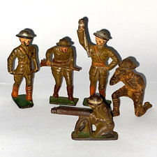 Cast Iron Toy Soldiers Lot Of 5