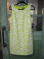 Vince Camuto Sleeveless green/white dress Size 12 NWT
