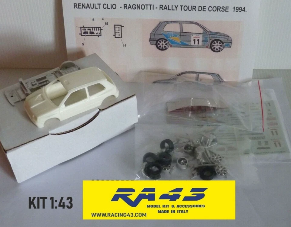 1/43 Renault Clio Williams Ragnotti Rally Tour de Corse 1994 Kit - Immagine 2 di 3