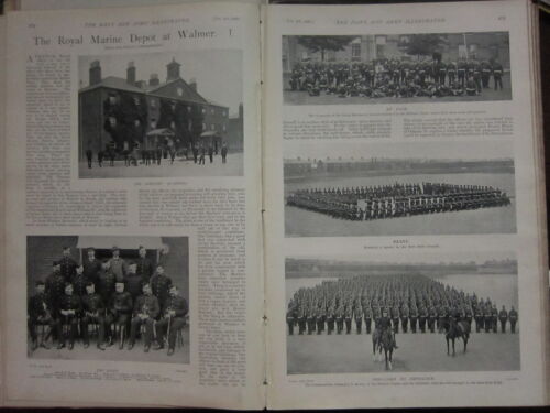 1898 BOER WAR ERA PRINT ~ ROYAL MARINE DEPOT AT WALMER STAFF NAMED MORRIS - 第 1/1 張圖片