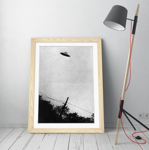 SUPPOSED ALIEN UFO OVER NEW JERSEY VINTAGE -FRAMED WALL ART PAPER PRINT POSTER - Picture 6 of 10