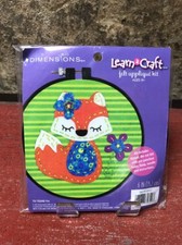Dimensions Learn-A-Craft Little Fox Felt Applique Kit-6" Round