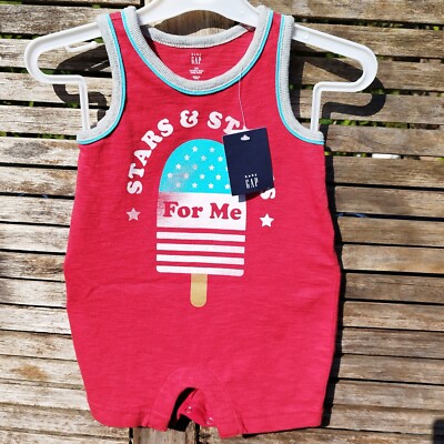 Baby Gap Overall 4. Juli 3-6 Monate Sterne Streifen Neu mit Etikett Sommer Urlaub 4. USA
