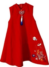 Hanfu Dress Girl Embroidered Delicate Tangzhuang Dress 7-8Y