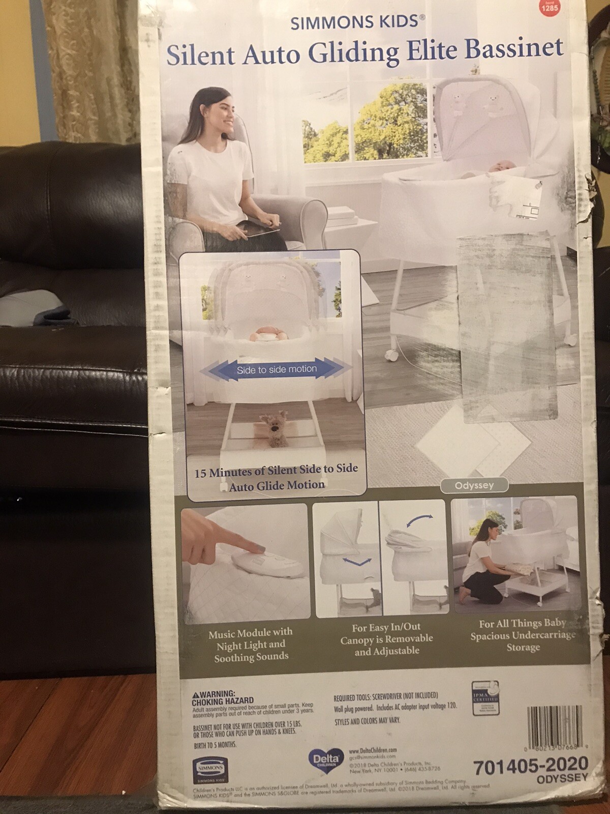 simmons kids silent auto gliding elite bassinet