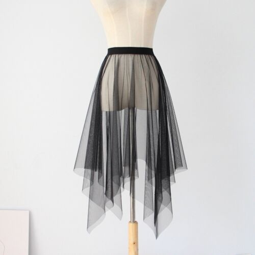 Lady Sexy Mesh Sheer Skirt See Through Tutu Tulle Elastic Waist Midi  Fashion Hot | eBay