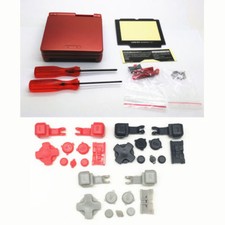 GBA SP Game Boy Advance SP Replacement Housing Shell Flame Red BUTTONS 