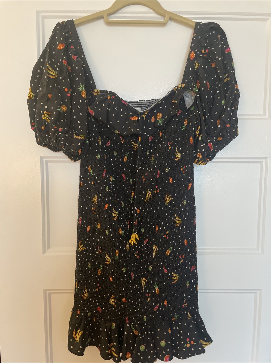 farm rio smocked mini dress FARM RIO Summer Tapestry Smocked Mini dress Size Large
