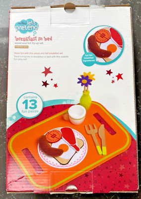 Wilko Let s Pretend Frühstück im Bett Spielzeug ab 3 Jahren, Filz & Holz Spielset, Neu