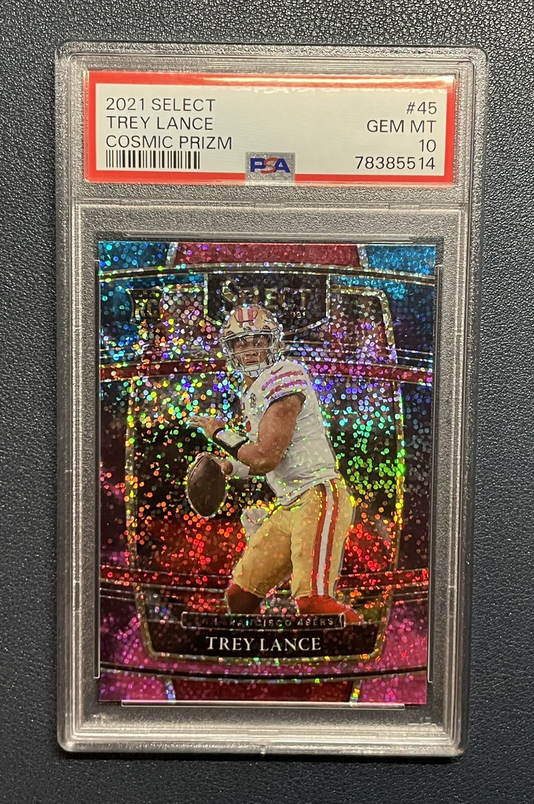 2021 Select Football Trey Lance #245 Cosmic Prizm Club Rookie Card SSP PSA 10