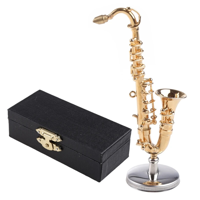 1:12 Scale Miniature Saxophone Model For Dollhouse Decoration, Music Room Access