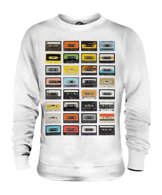 RETRO CASSETTE UNISEX SWEATER PULLOVER SWEATSHIRT MENS WOMENS