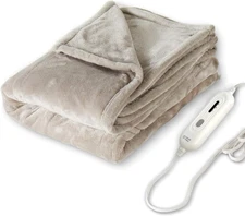 Electric Heated Blanket Throw, Super Cozy Soft 2-Layer Flannel 50" X 60" Heated 