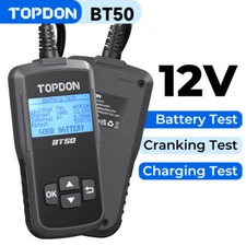 TOPDON BT50 12V Auto Car Battery Tester Charging Cranking Test 220Ah 2000CCA US