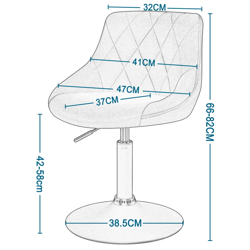 Barstuhl Barhocker Samt Drehstuhl Hocker Bar drehbar höhenverstellbar Dunkelgrau - Bild 2 von 4