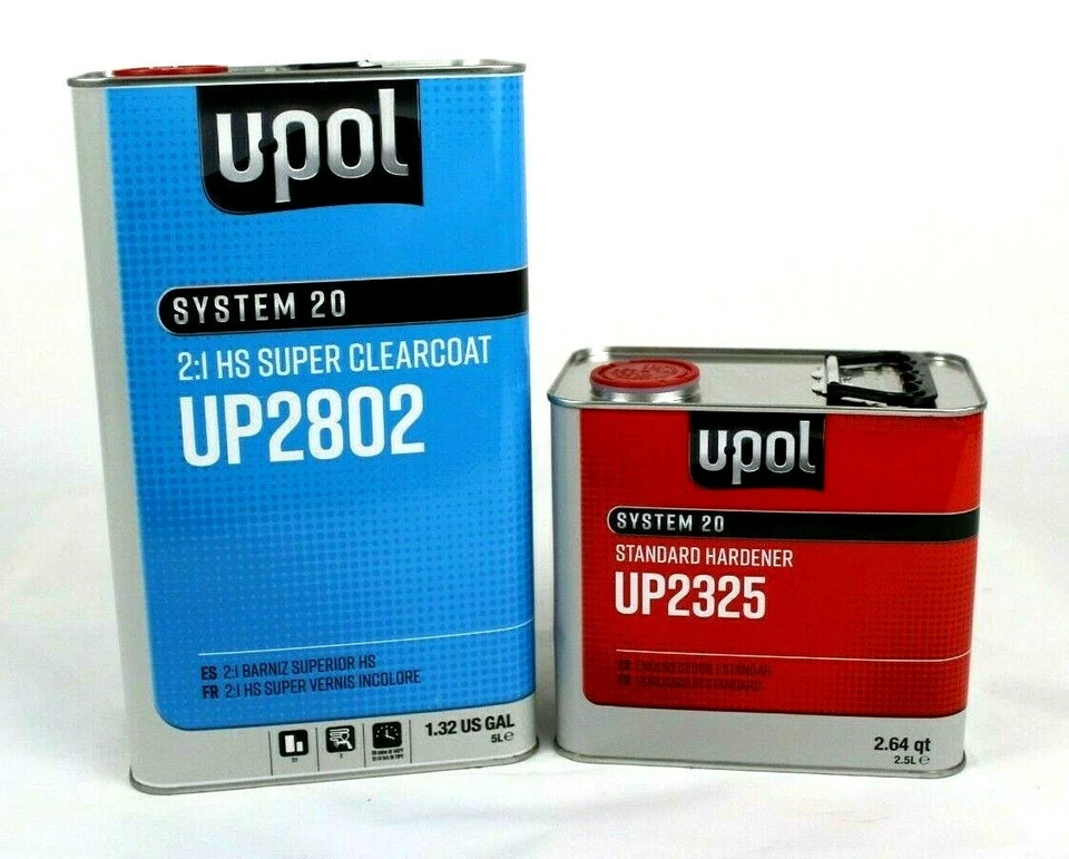U-Pol UP2802 Clear Coat HS Super Clear Only or Kit with Hardener 2 to 1 Mix UPOL - Image 3 of 4