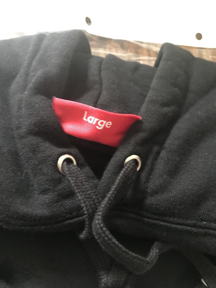 Supreme Sideline Hoodie Hooded Sweatshirt Logo Black Large