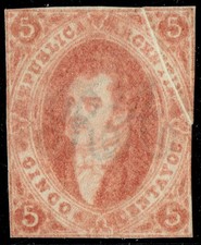 ARGENTINE 1864-67 Rivadavia numéro 5c rose marron MNG "Pli accordéon" [st6528]