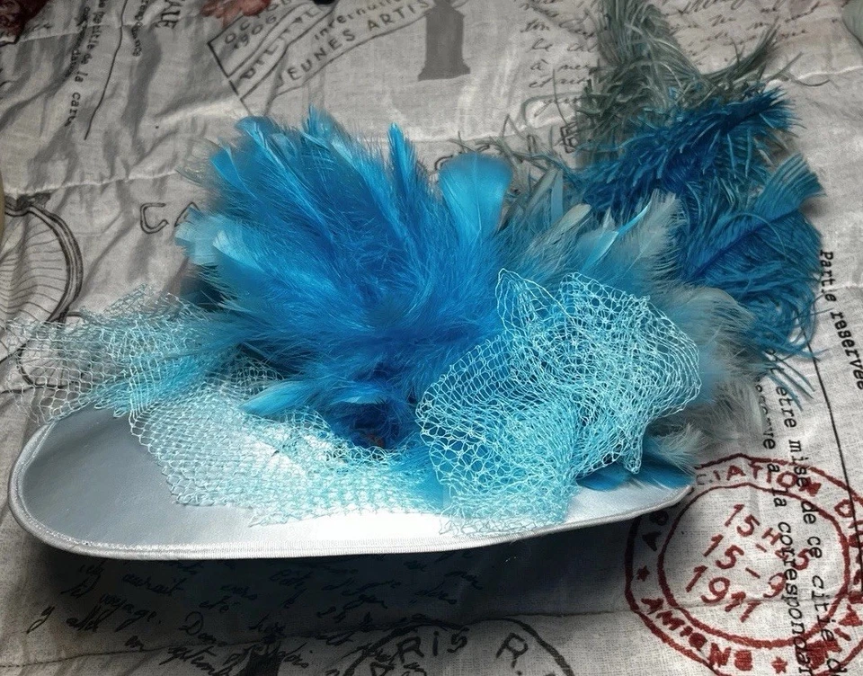 1920-х годов подлинный винтажный Flapper вечеринки шляпа кружева цветами картина колесо солнца шляпа - Изображение 2 из 4