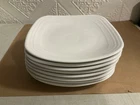 Homer Laughlin Fiesta Square Dinner Plates 10-3/4"  Ivory/White Set of 8