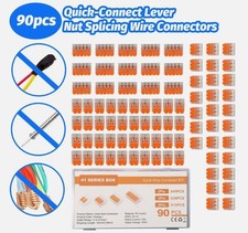 90Pcs 221-412 Lever Nut Compact Splicing Wire Connectors 2/3/5 Conductor Set