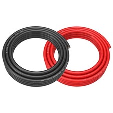 8 Gauge 25ft Black and 25ft RED Car Audio Power Ground Soft Touch Wire Cable Set