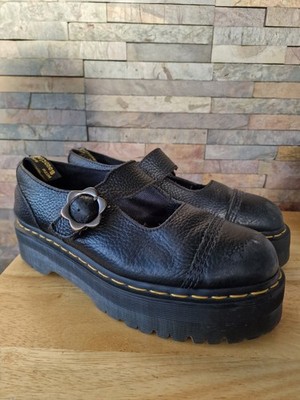 Dr. Martens Damen Plateau Heels schwarz Schnalle UK 8 Addina Blume