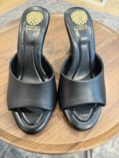 Vince Camuto Paigely Mules Black Leather Heel...