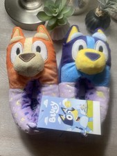 Bluey Bingo Kids Slippers 5 6 Unisex Plush Glow In The Dark Indoor Outdoor NWT