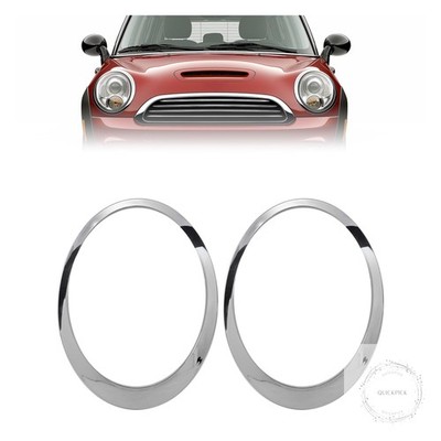 Pair Headlight Bezel Headlamp Trim Ring For 2007-2015 Mini Cooper R55 R56 R57