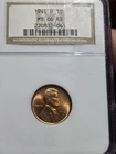 1944-D Lincoln Cent Wheat Penny Red, NGC MS-66 RD Toned Vintage Holder Ogh